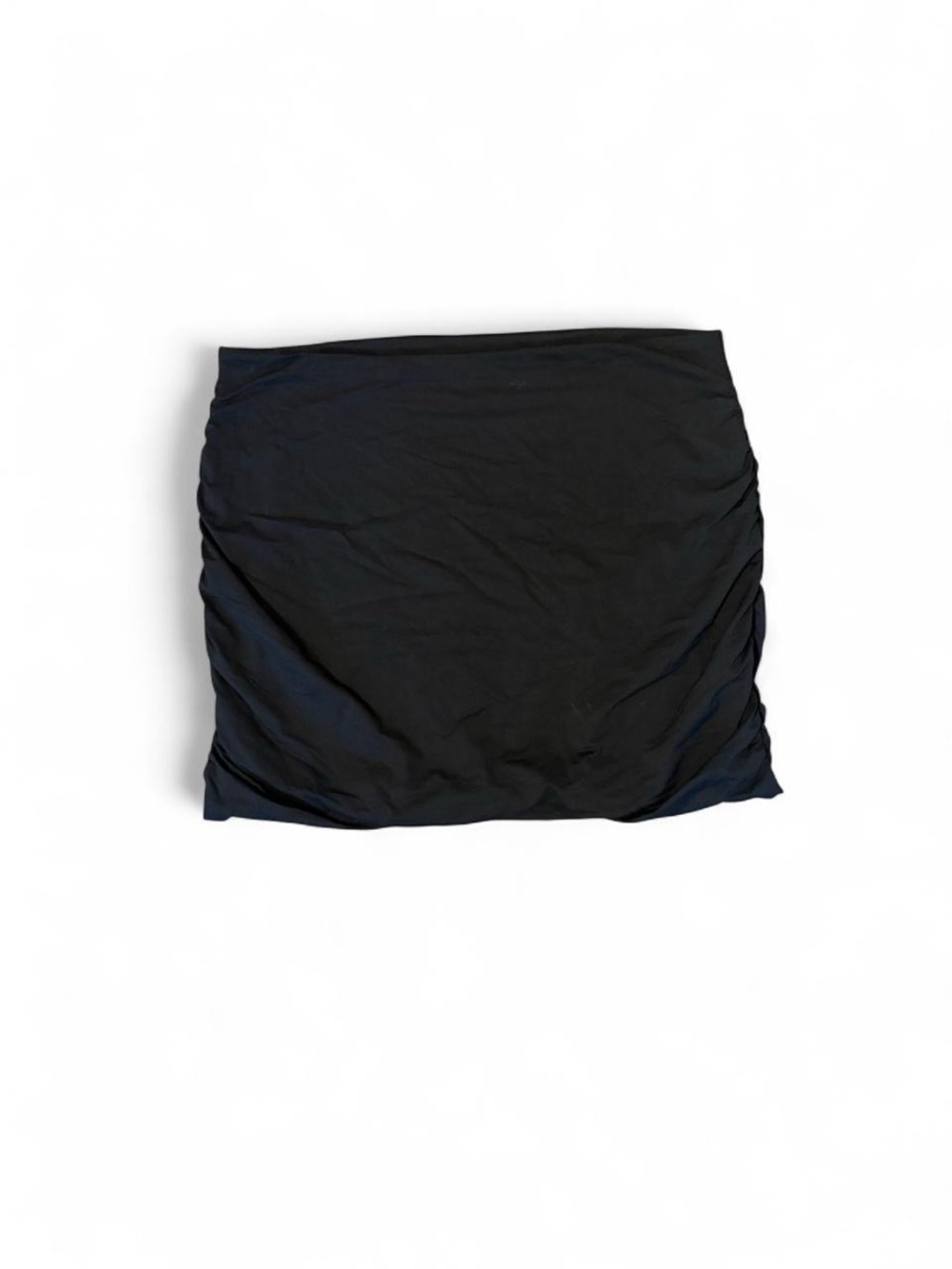 SHEIN Classic Black Women's Ruched Mini Skirt, Size Large